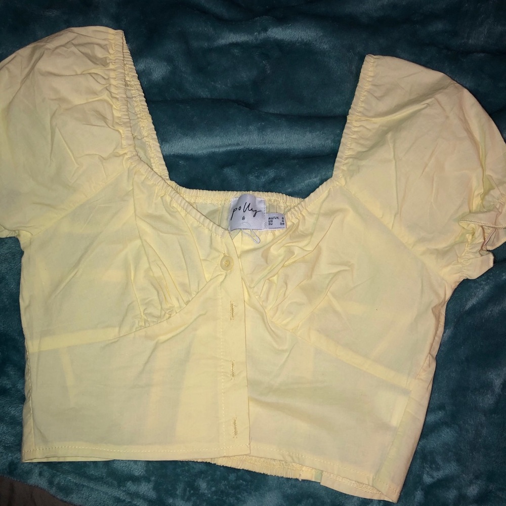 yellow crop top